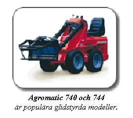 Textruta: Agromatic 740 och 744 
är populära glidstyrda modeller.
