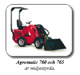 Textruta: Agromatic 760 och 765 
är midjestyrda.
